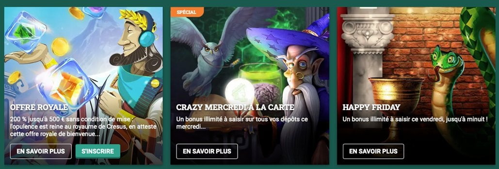 offre de bonus et promotions